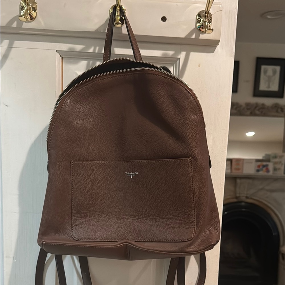 Tahari Brown Leather Backpack